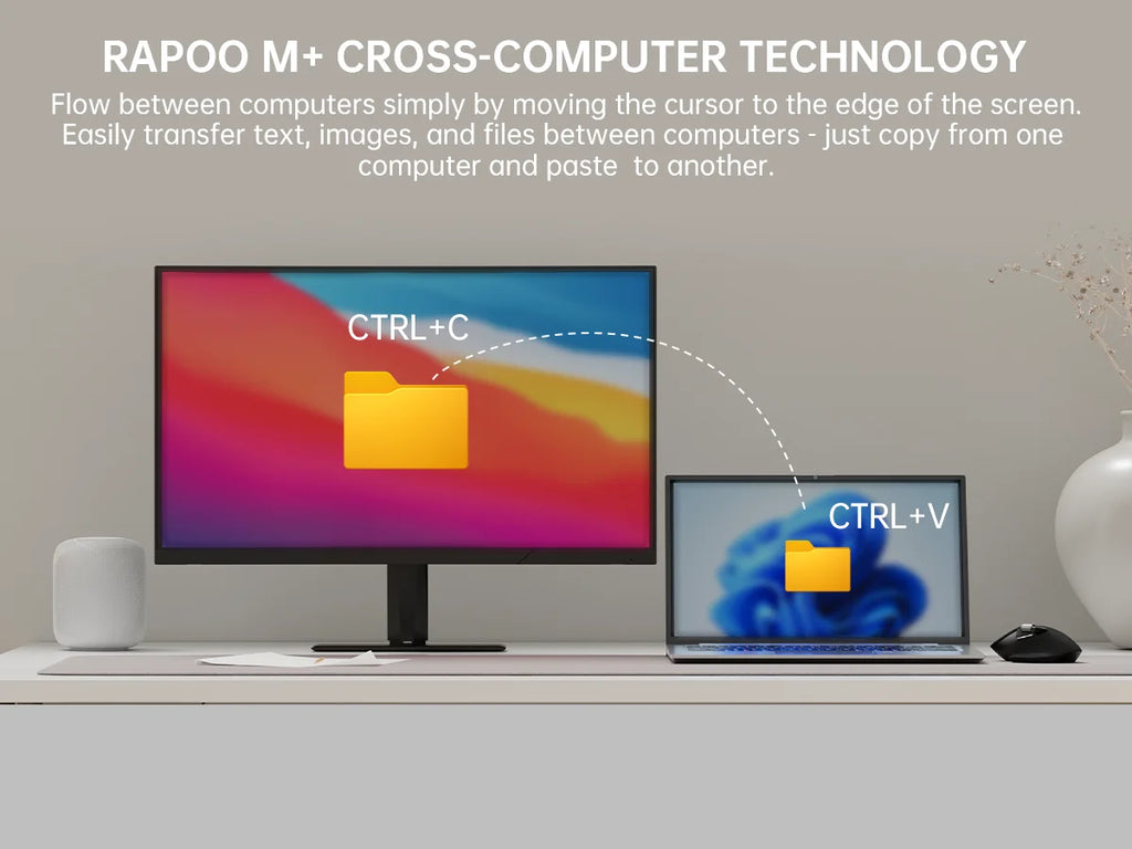 Rapoo MT760 Multi-Mode Ergonomic Wireless Mouse - 4000 DPI