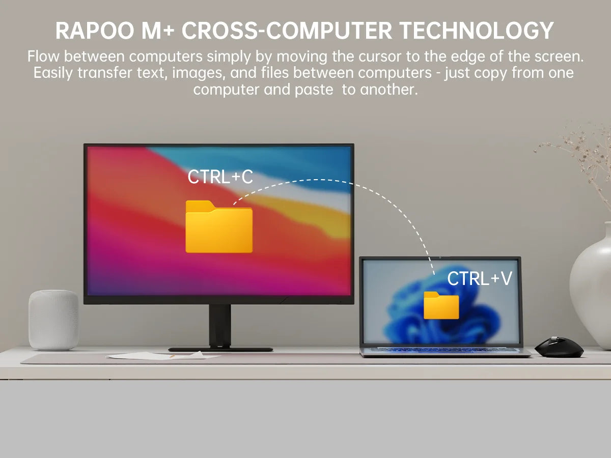 Rapoo MT760 Multi-Mode Ergonomic Wireless Mouse - 4000 DPI