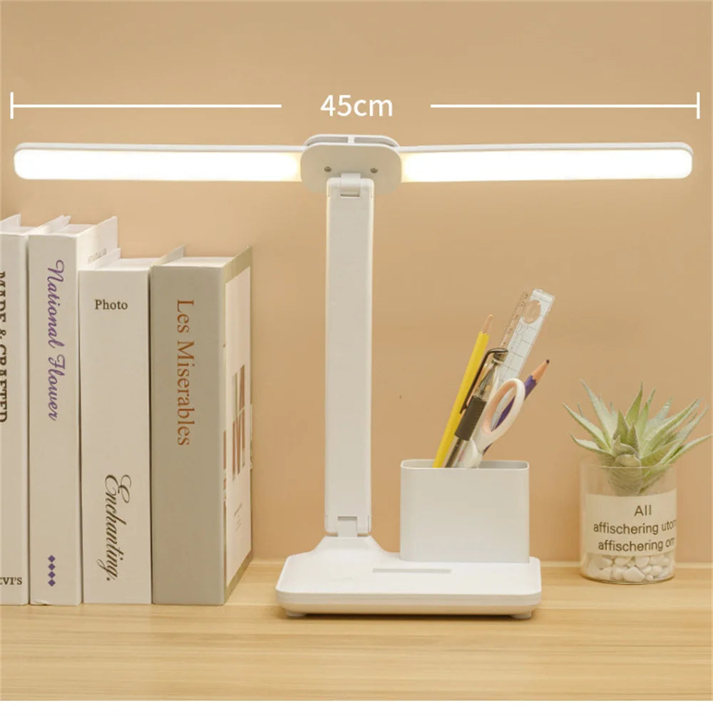 Touch-Dimmable LED Desk Lamp with Clock Calendar & Temperature Display