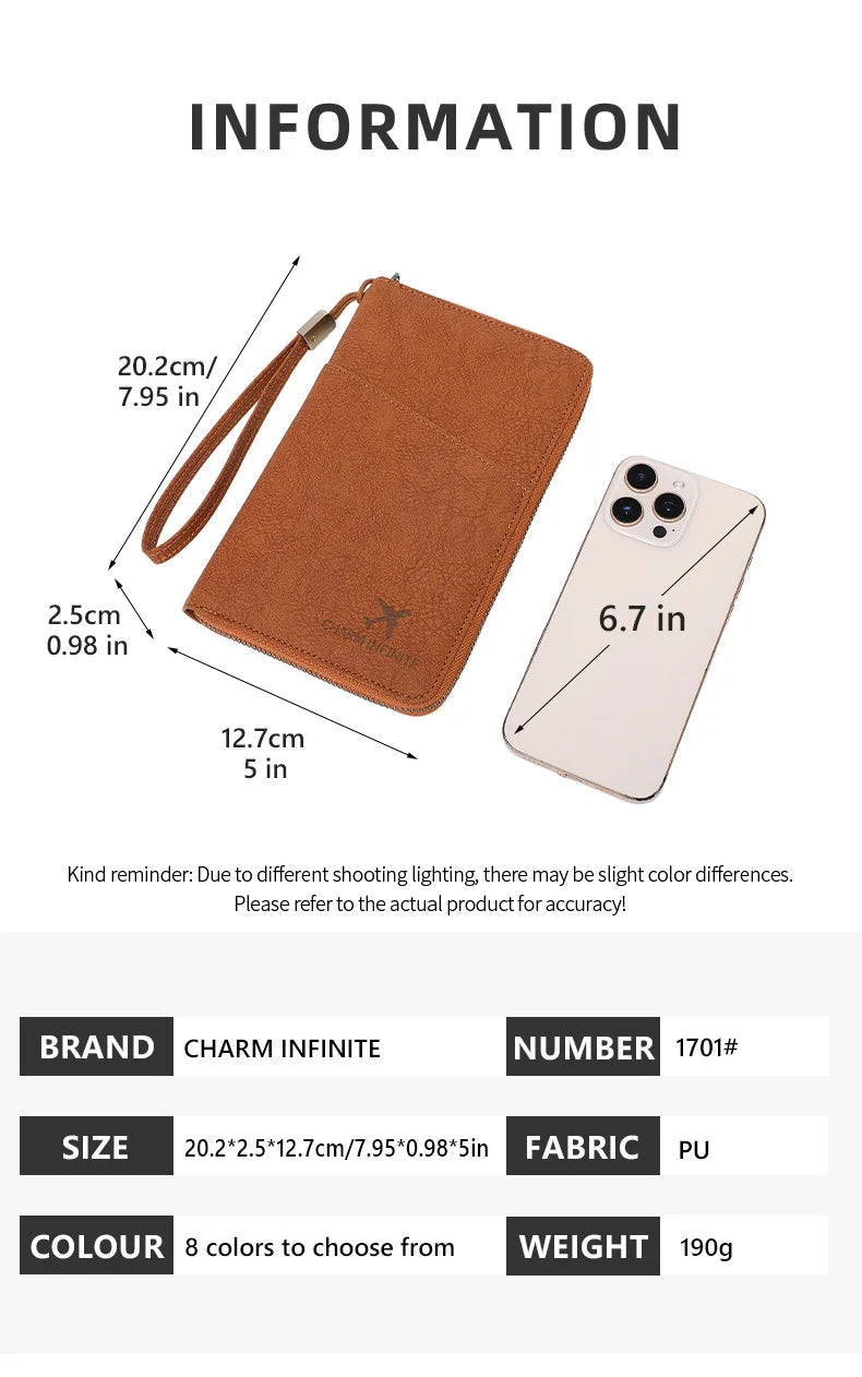 Multi-Functional RFID Blocking Passport & Travel Document Organizer Wallet