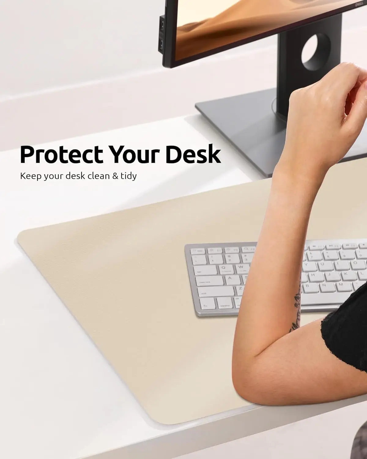 Premium PU Leather Desk Mat Pad & Surface Blotter Protector