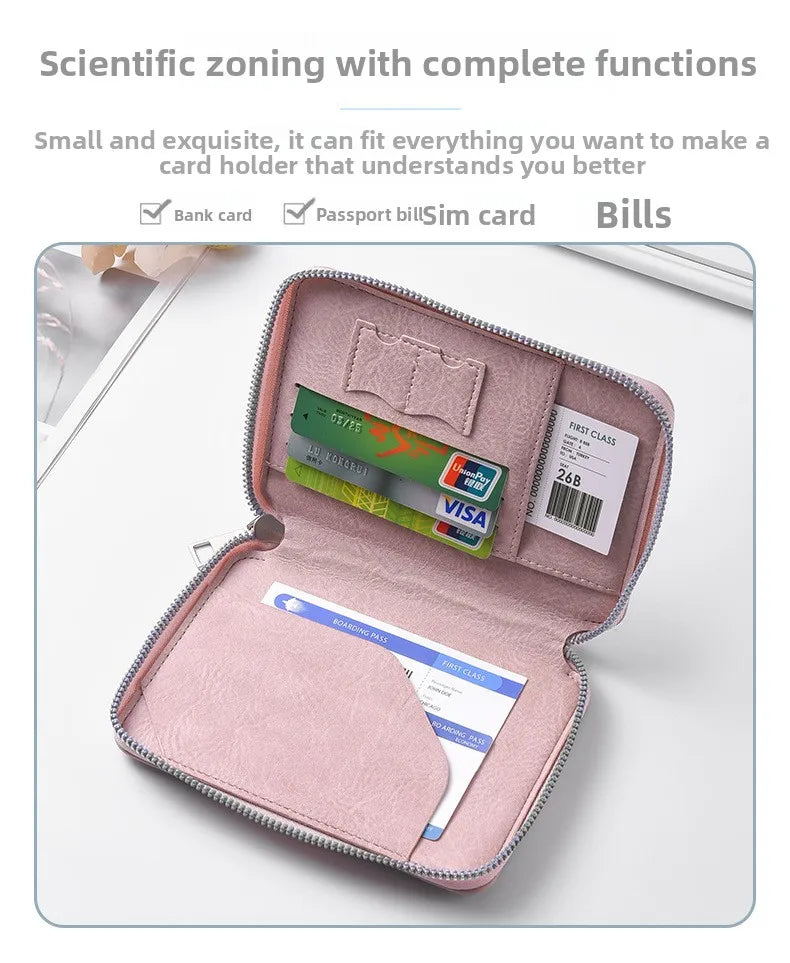 Multi-Functional RFID Blocking Passport & Travel Document Organizer Wallet