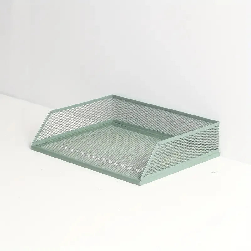Wrought Iron Multi-Layer Stacked File Tray Desktop Storage Rack