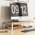 Wooden Desktop Monitor Stand Riser with Storage Rack Shelf