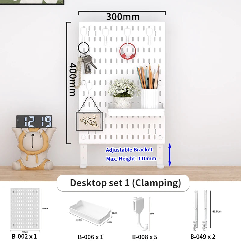 Ultimate Modular Plastic Pegboard System with Hooks Bins Shelves