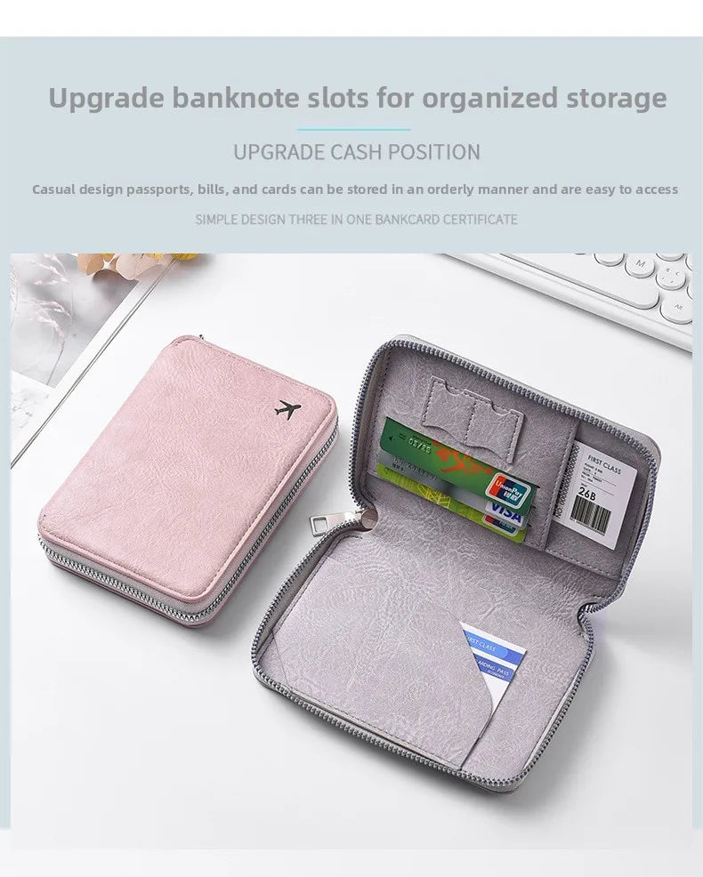 Multi-Functional RFID Blocking Passport & Travel Document Organizer Wallet