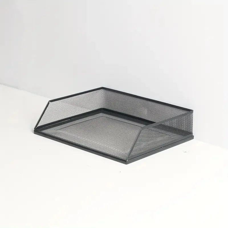 Wrought Iron Multi-Layer Stacked File Tray Desktop Storage Rack