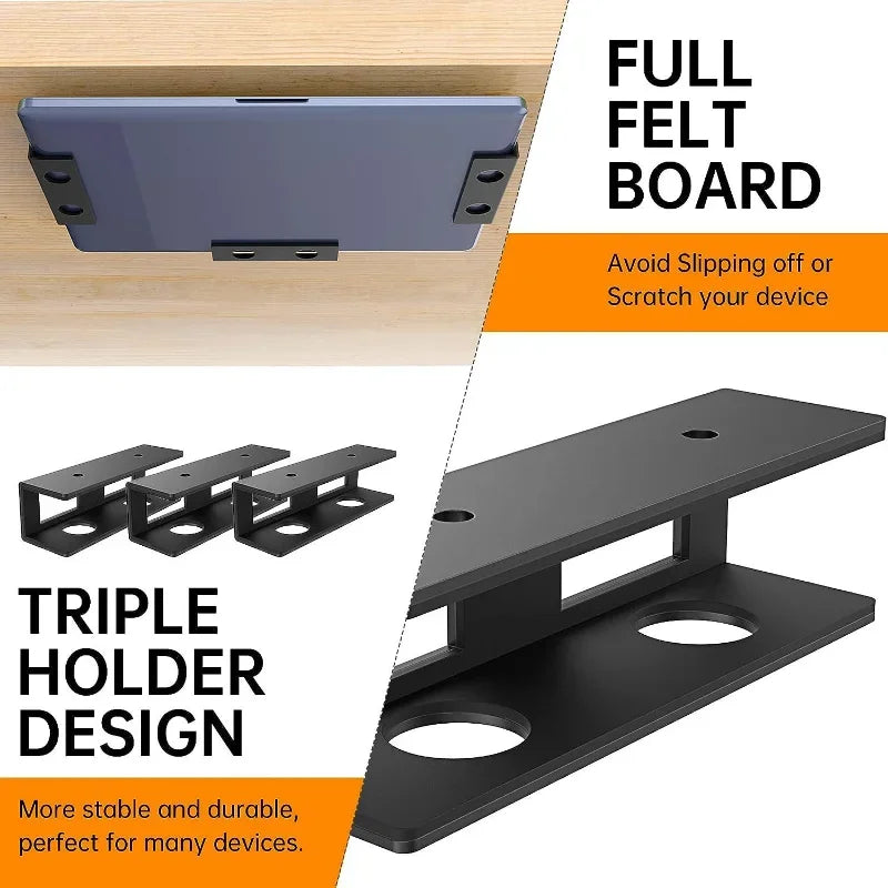Under-Desk Metal Laptop & Mac Mini Mount Shelf Bracket