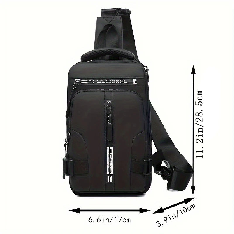 Lightweight Multi-Way Oxford Chest Pack & Crossbody Bag for Men