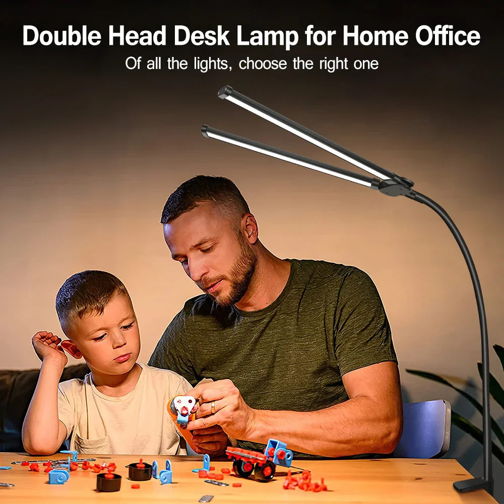 Double-Head LED Monitor Desk Lamp - Dimmable Eye Care Light Bar