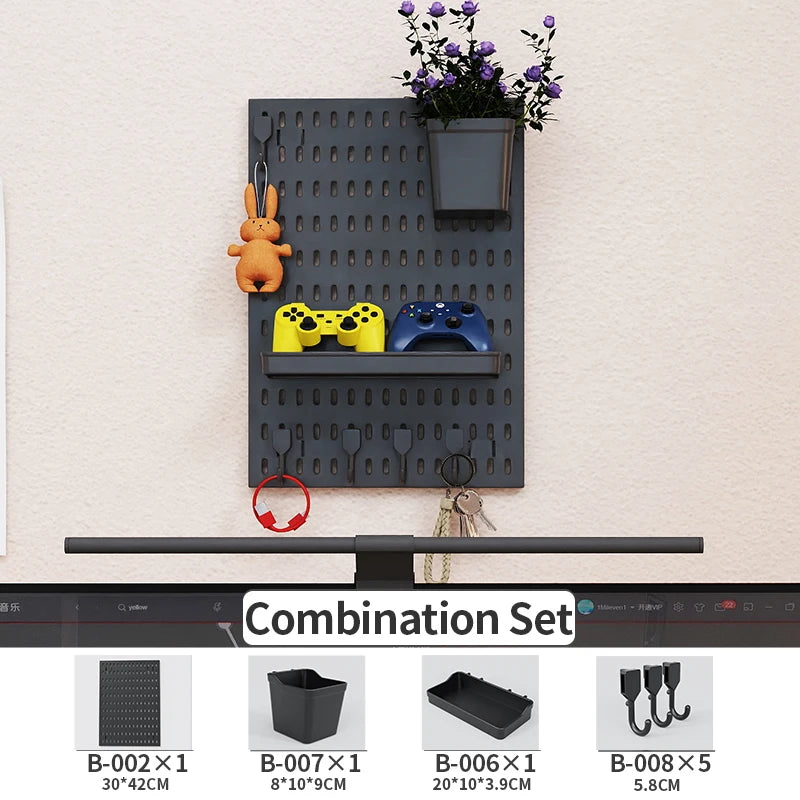 Modular Gaming Room Wall Pegboard Organizer for Controllers & Keyboards