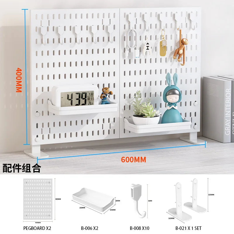 Ultimate Modular Plastic Pegboard System with Hooks Bins Shelves