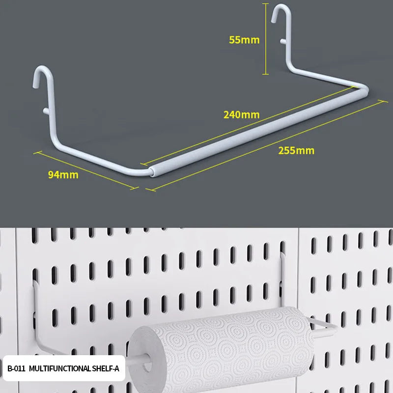 Drill-Free Wall Mount Pegboard Storage Organizer System