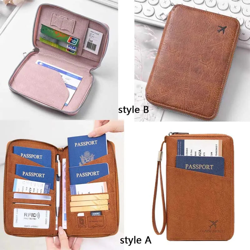 Multi-Functional RFID Blocking Passport & Travel Document Organizer Wallet