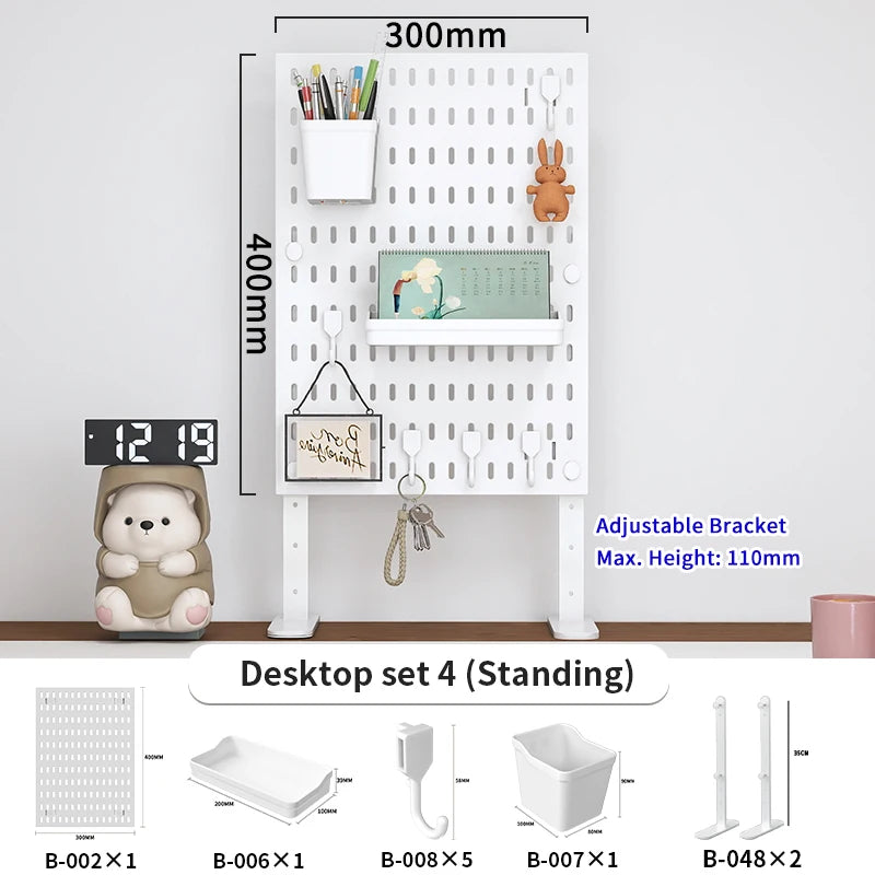 Ultimate Modular Plastic Pegboard System with Hooks Bins Shelves