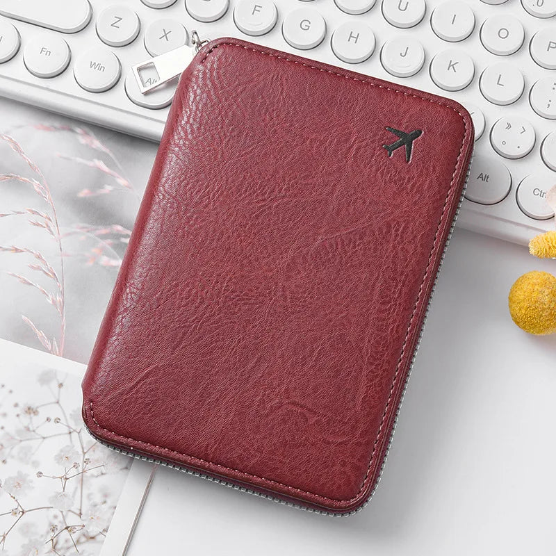Multi-Functional RFID Blocking Passport & Travel Document Organizer Wallet