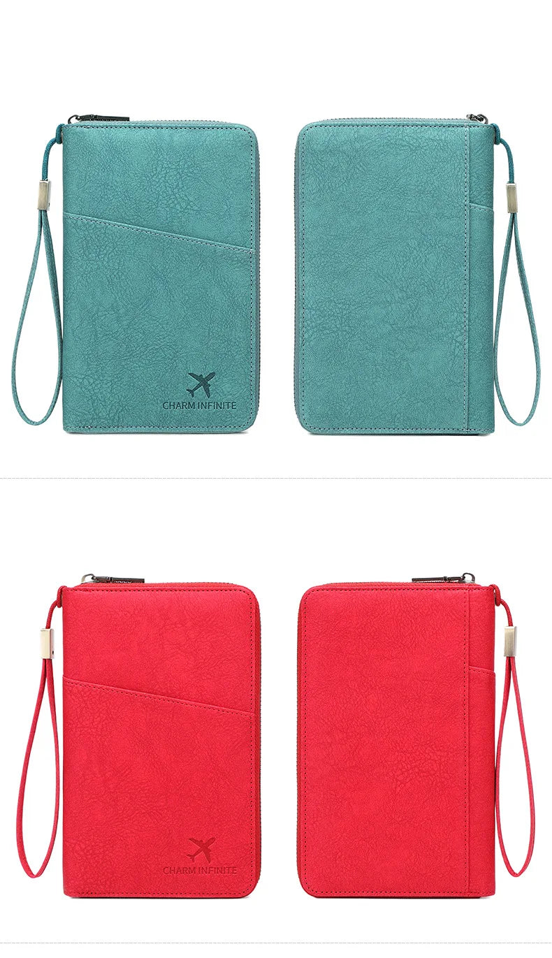 Multi-Functional RFID Blocking Passport & Travel Document Organizer Wallet