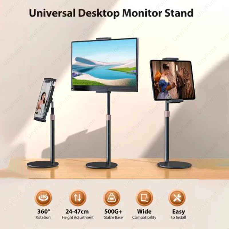Height-Adjustable Portable Monitor & Tablet Bracket Stand