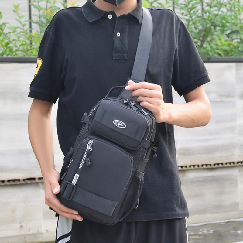 Lightweight Multi-Way Oxford Chest Pack & Crossbody Bag for Men