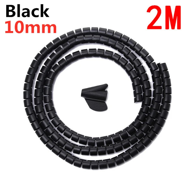 Flexible Spiral Cable Management Sleeve & Wire Tube Organizer