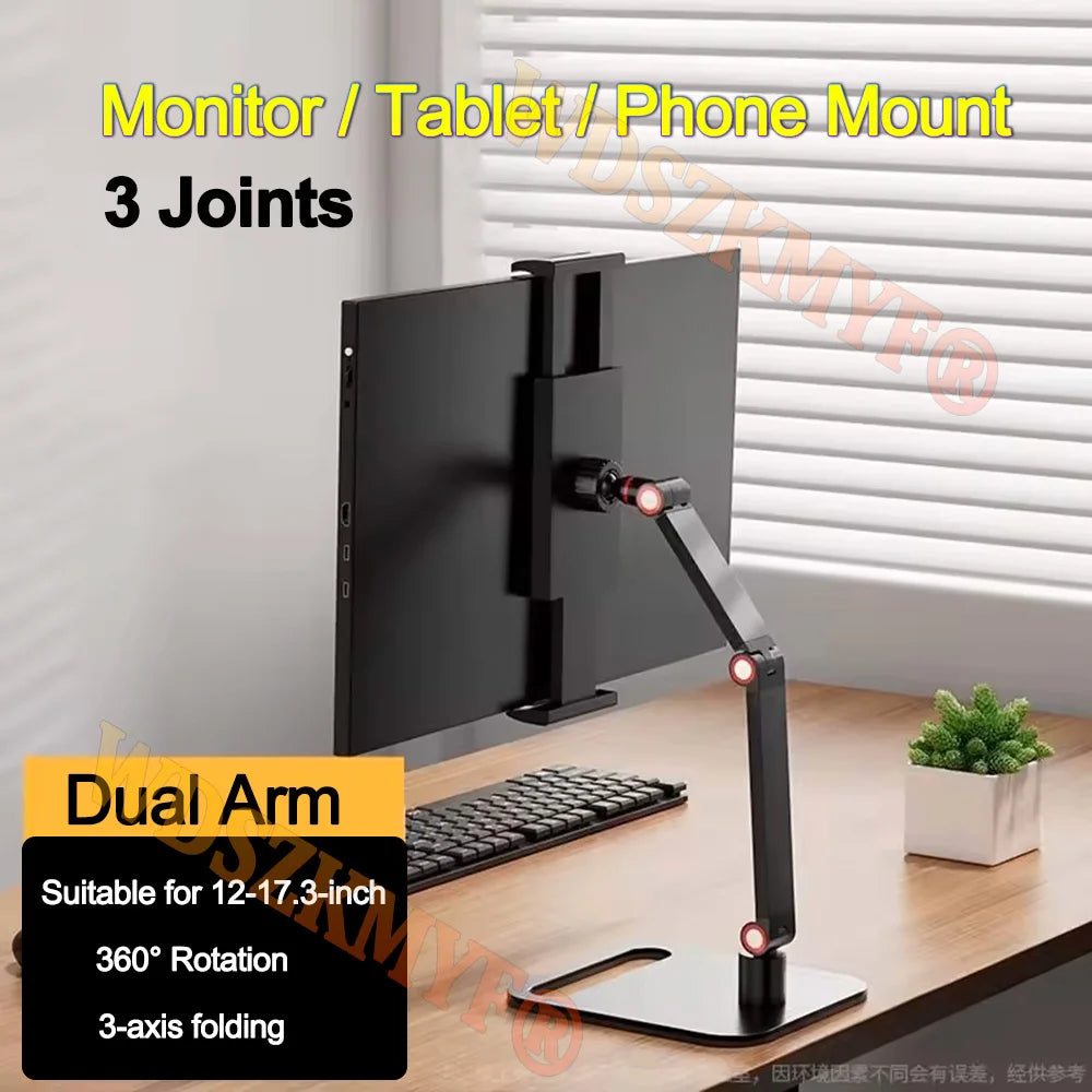 360° Swivel Portable Monitor & Tablet Desk Clamp Mount Stand