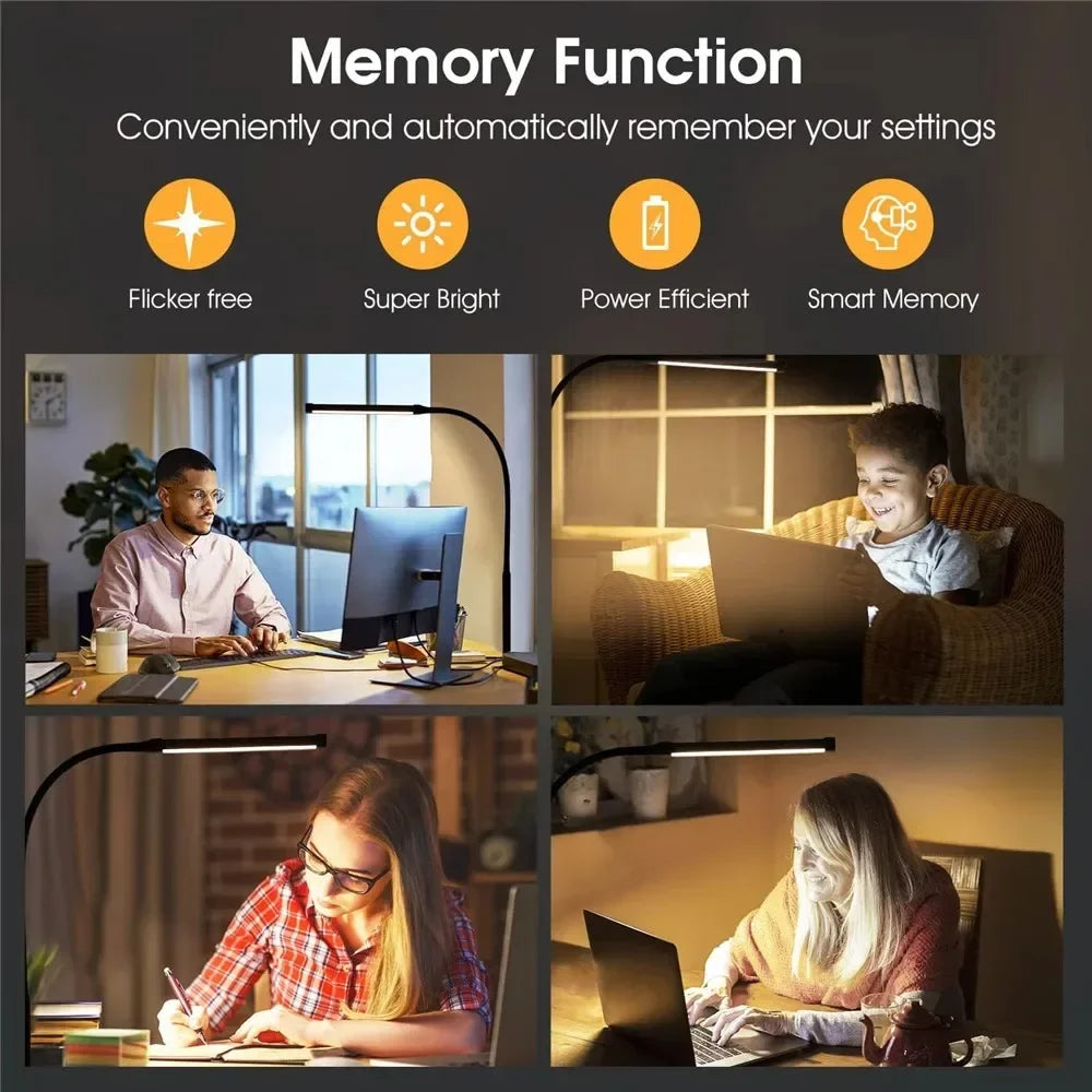 Double-Head LED Monitor Desk Lamp - Dimmable Eye Care Light Bar