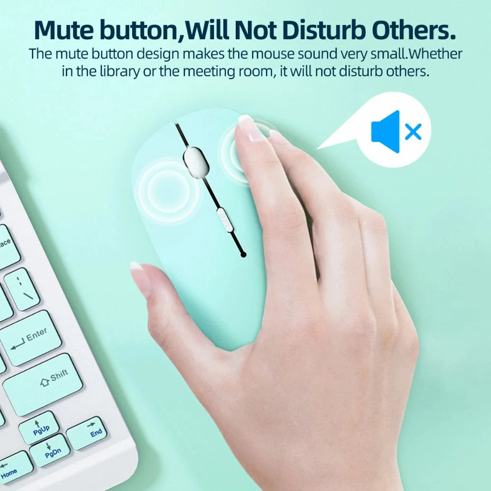 Silent Bluetooth & 2.4G Wireless Mouse - Optical Portable Mouse