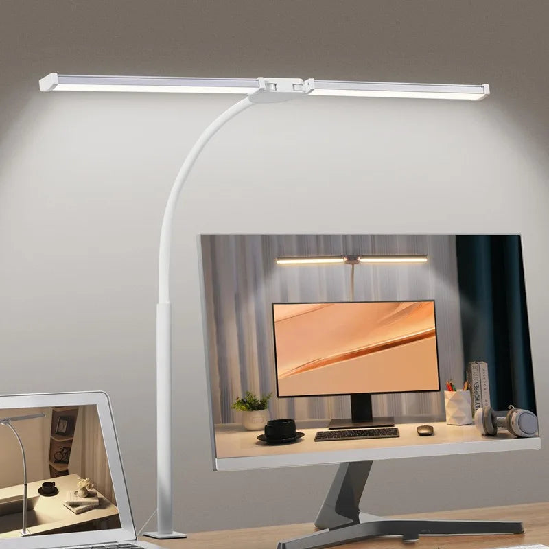 Double-Head LED Monitor Desk Lamp - Dimmable Eye Care Light Bar