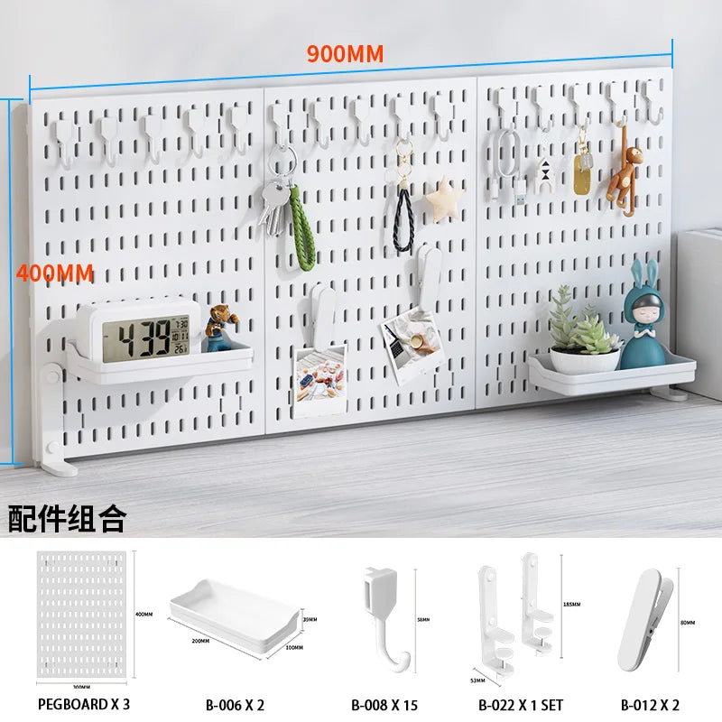 Ultimate Modular Plastic Pegboard System with Hooks Bins Shelves