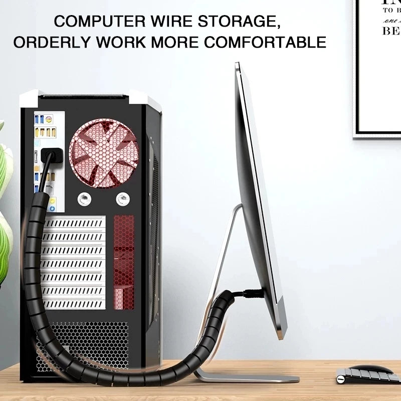 Flexible Spiral Cable Management Sleeve & Wire Tube Organizer