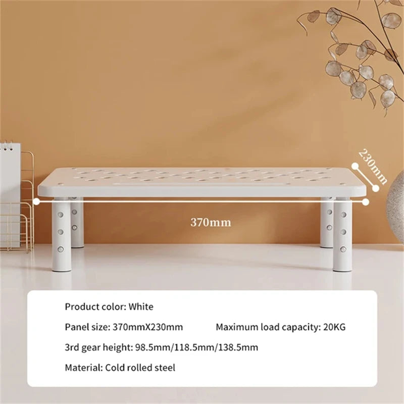 Adjustable Monitor Riser Stand with Storage Organizer Shelf