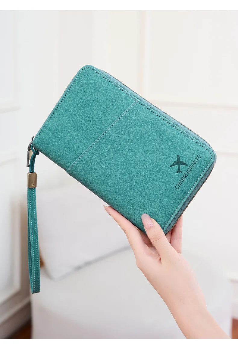 Multi-Functional RFID Blocking Passport & Travel Document Organizer Wallet