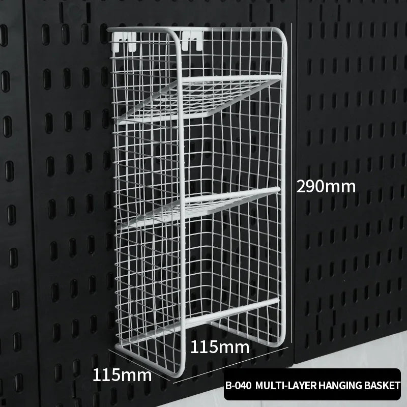 Drill-Free Wall Mount Pegboard Storage Organizer System