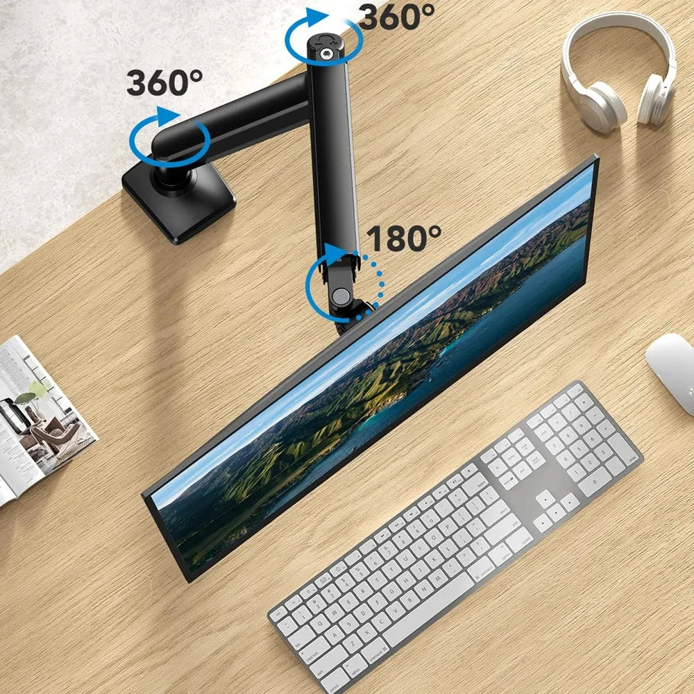 Adjustable Single Monitor Arm Desk Mount Stand - Fits 14" to 32"