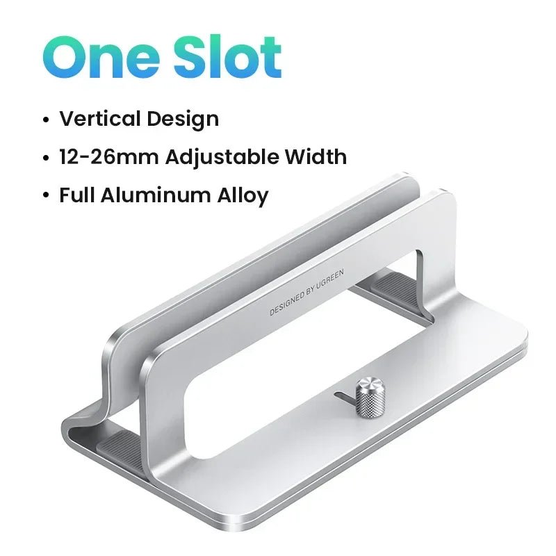 UGREEN Dual Slot Adjustable Vertical Aluminum Laptop Stand Holder