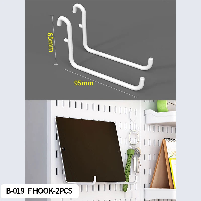 Drill-Free Wall Mount Pegboard Storage Organizer System