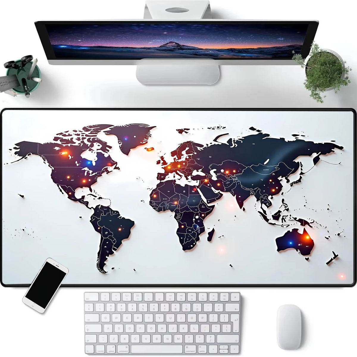 World Map XXL Extended Gaming Mouse Pad Desk Mat