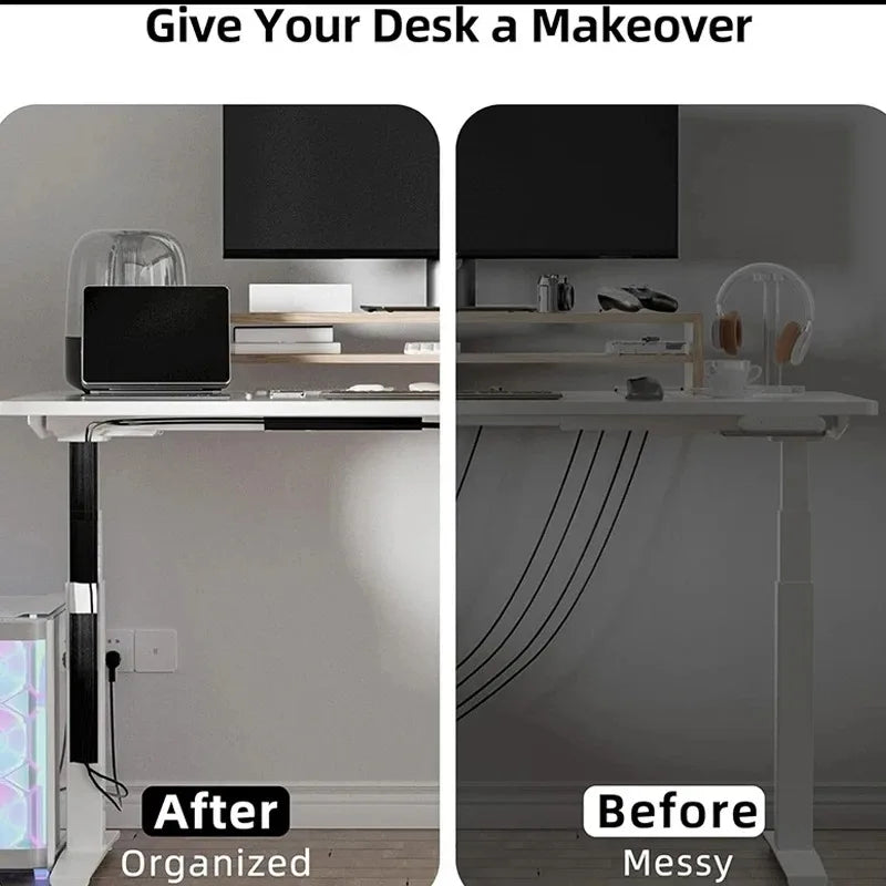Punch-Free Under-Desk PVC Cable Management Channel Tray Raceway