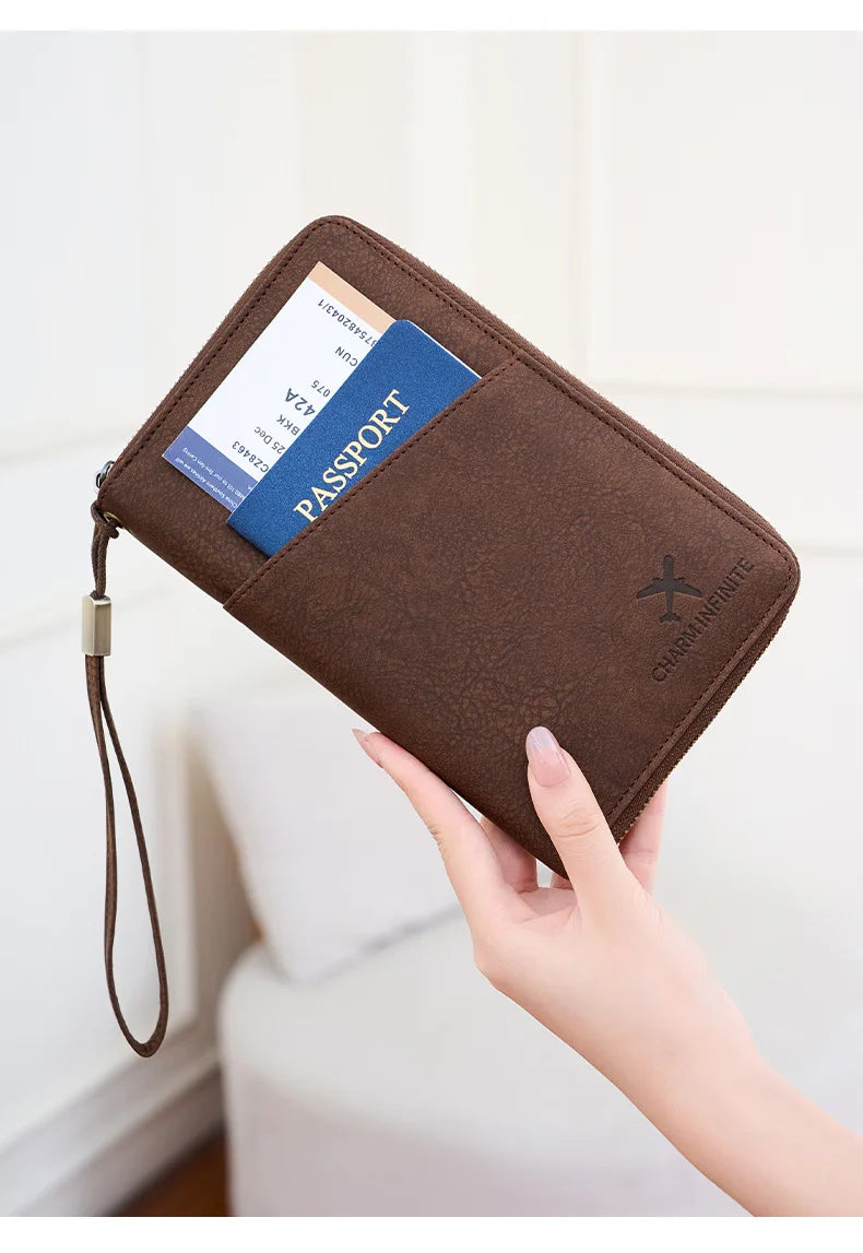 Multi-Functional RFID Blocking Passport & Travel Document Organizer Wallet