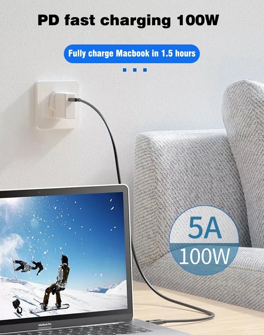 UGOURD Thunderbolt 4 USB4 Type-C Cable - 40Gbps 100W Fast Charging