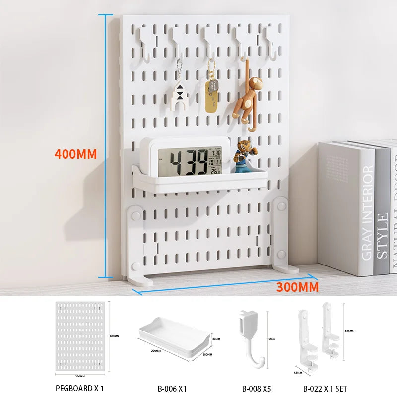 Ultimate Modular Plastic Pegboard System with Hooks Bins Shelves