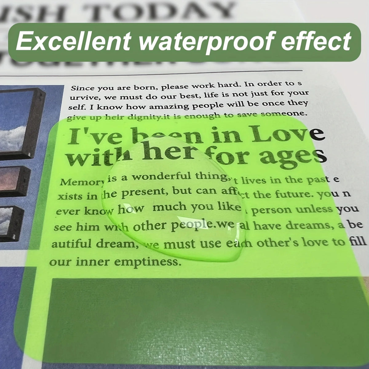 Waterproof Transparent Sticky Notes - 8 Pads 160 Sheets