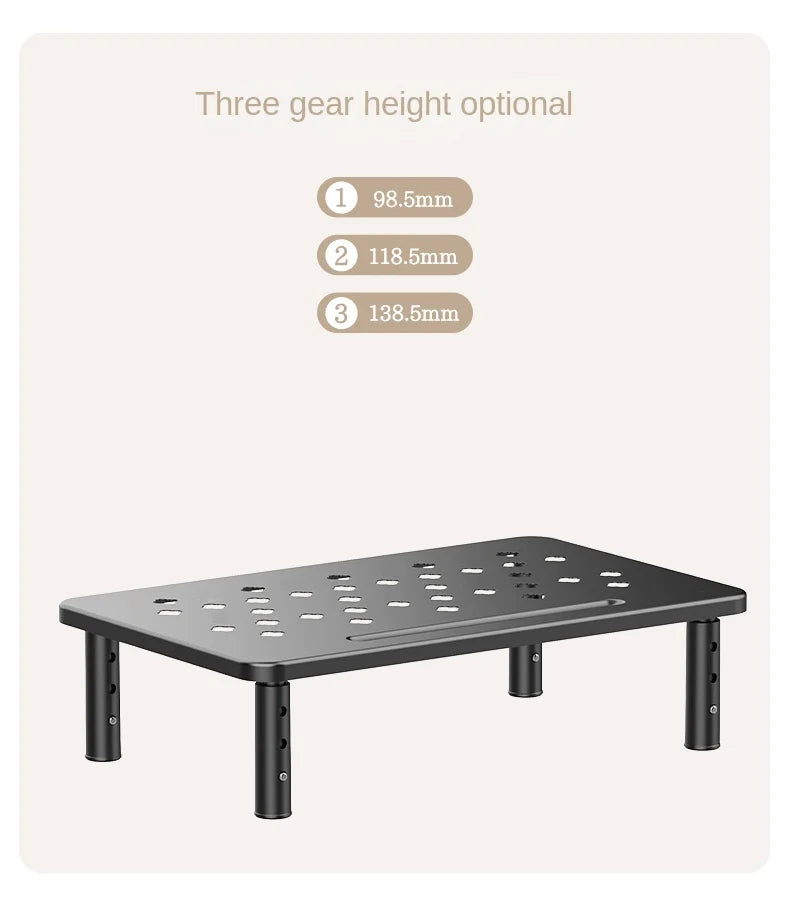 Adjustable Monitor Riser Stand with Storage Organizer Shelf