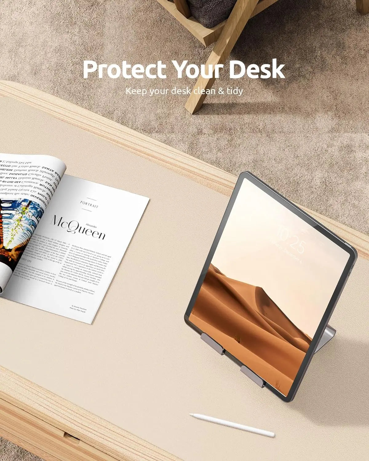 Premium PU Leather Desk Mat Pad & Surface Blotter Protector