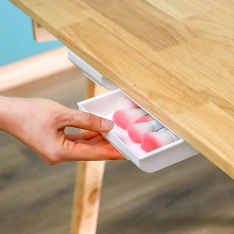 Under-Desk Self-Adhesive Hidden Storage Drawer Organizer Box