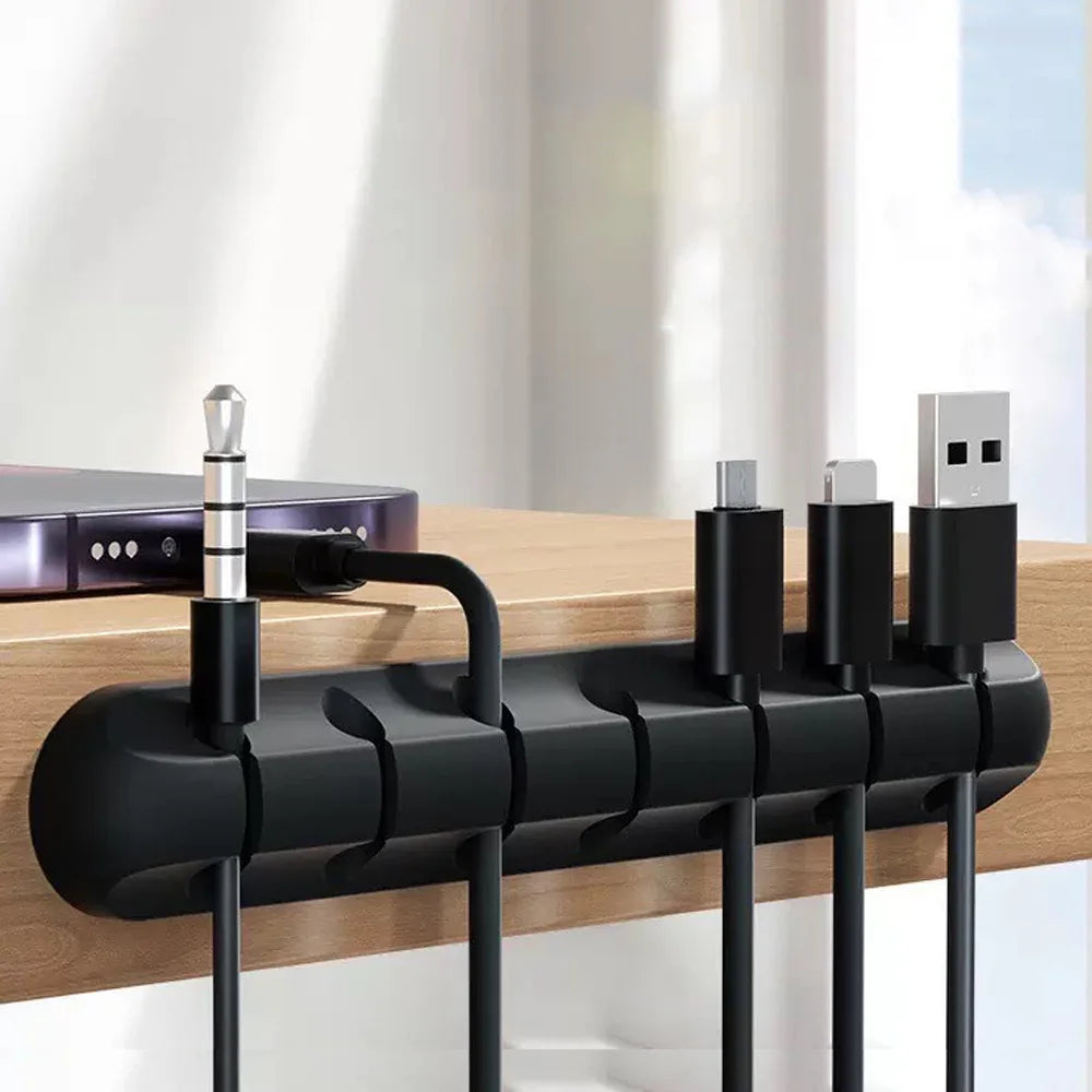 Self-Adhesive Desktop Cable Management Clips Cord Organizers