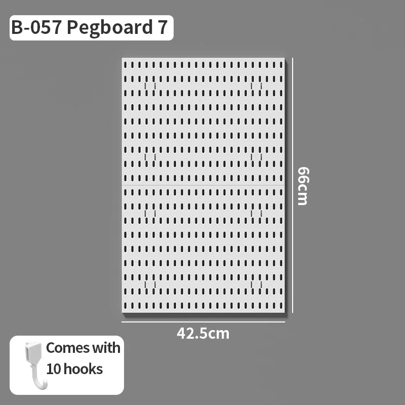 Drill-Free Wall Mount Pegboard Storage Organizer System