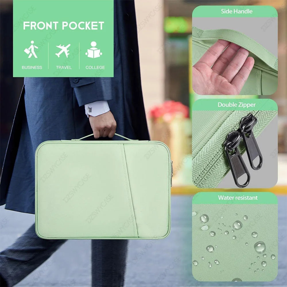 Padded Tablet Sleeve with Pocket – Waterproof Carrying Case for iPad, Samsung & More (11" & 13")