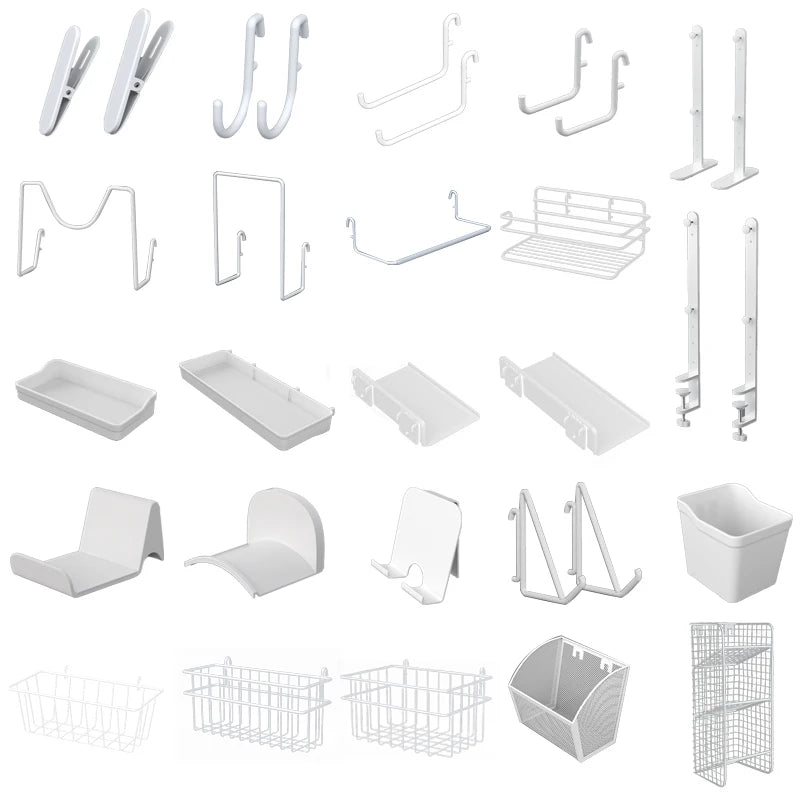 Drill-Free Wall Mount Pegboard Storage Organizer System