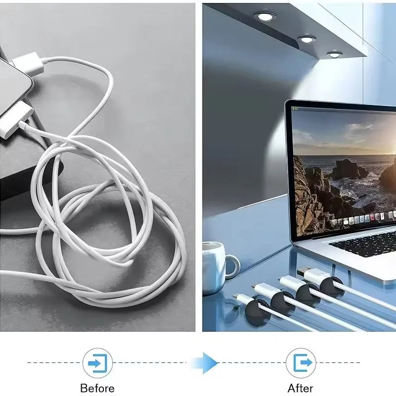 Mini Adhesive Cable Winder & Cord Organizer Clips